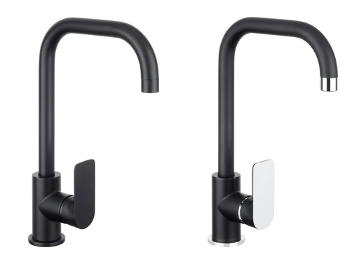 "NOIR ROUND Spültisch-Einheblmischer, schwarz/chrom image"