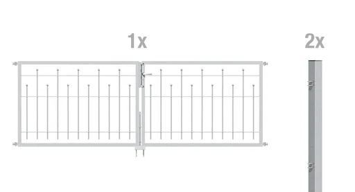 "Doppeltor-Set Madrid inkl. Pfosten 3 x 0,8 m feuerverzinkt image"