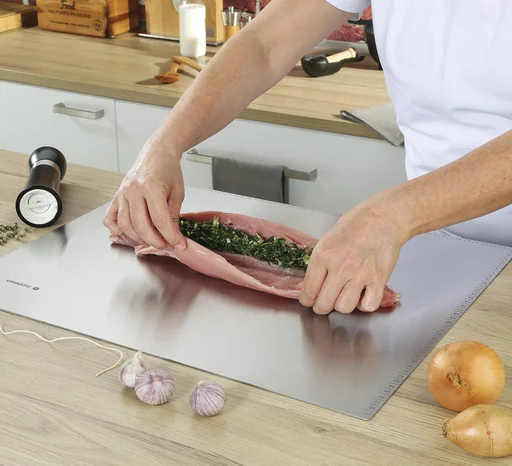 "Küchenarbeitsbrett, Edelstahl rostfrei, 43,5 x 32 cm image"