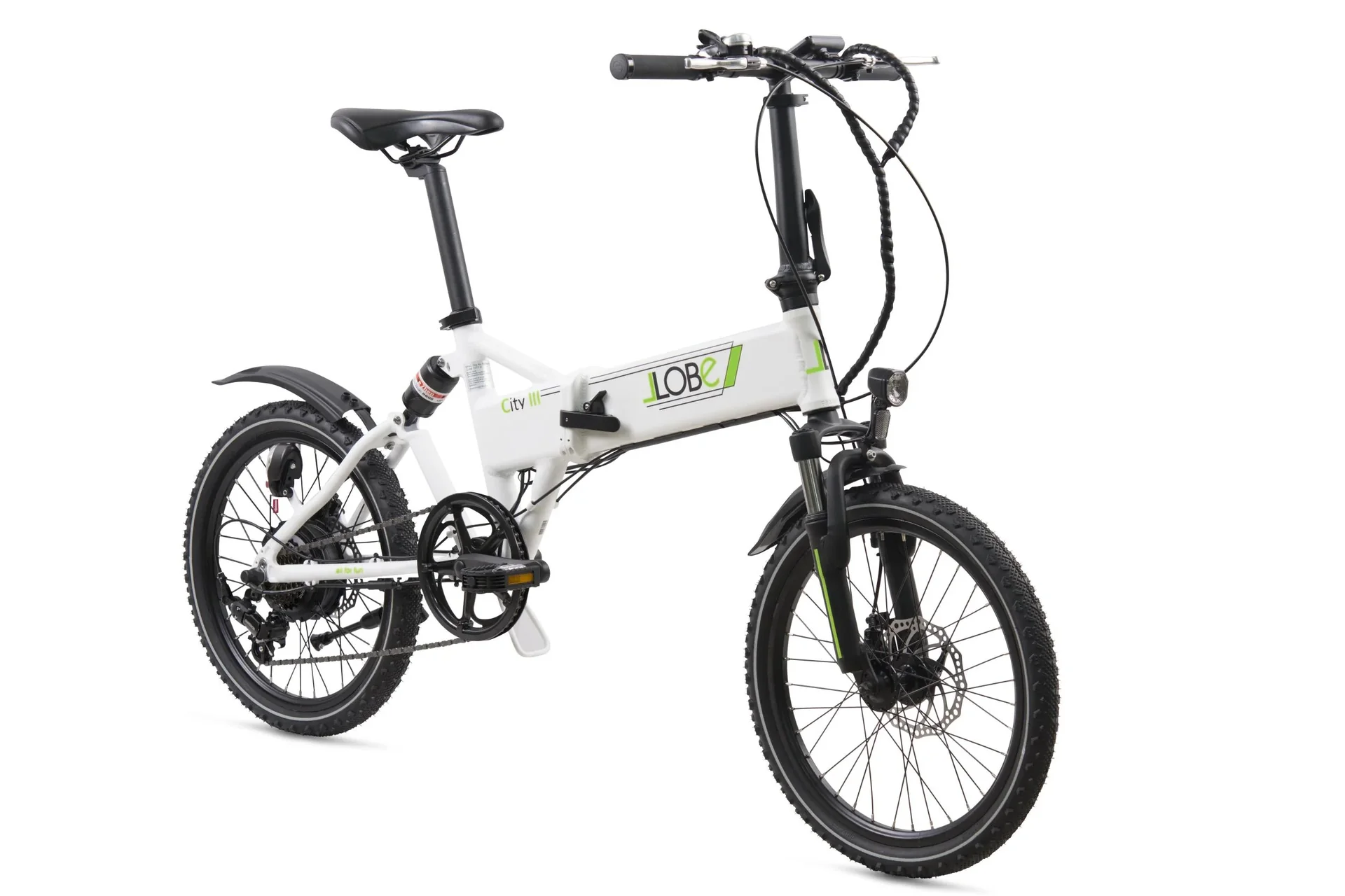 Alu E-Bike Faltrad 20 Zoll, Rahmenhöhe 37 cm, 7-Gang Kettenschaltung, weiß „City III“