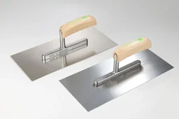 Glättkelle 280 x 130 x 0,7mm, Stahl gehärtet, Heft Naturholz