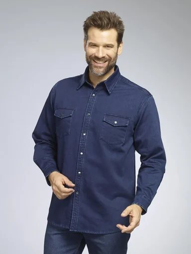 "Jeanshemd, Farbe jeansblau, Gr.3XL image"