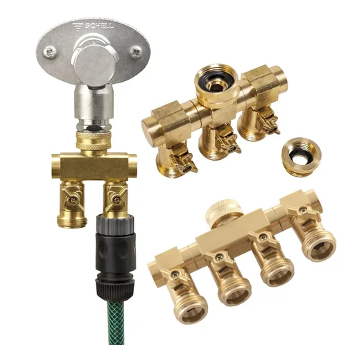 "4 Wege Wasserverteiler - 4 Zapfstellen Außengewinde 3/4" image"