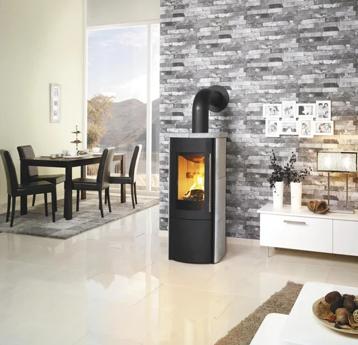 "Kaminofen - Lova ECOplus RUA 6 kW - Kacheln creme image"