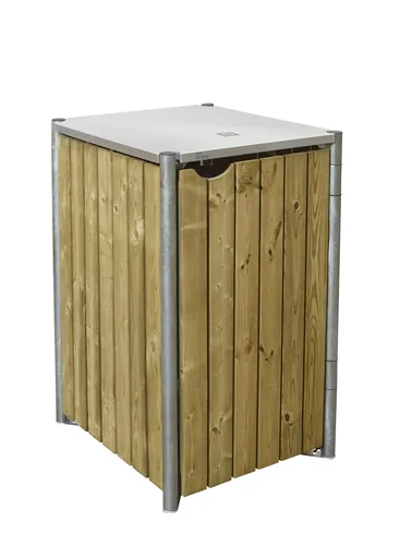 "Mülltonnenbox 240 l, Holz, natur, 1er image"