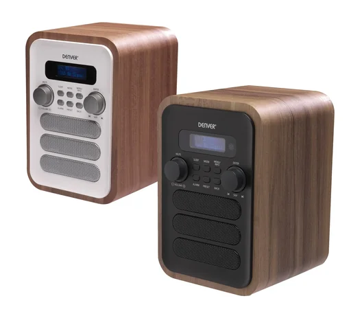 "Radio mit elegantem Holz Design und Bluetooth Funktion, grau image"