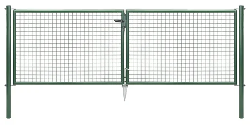 "Doppeltor-Set Wellengitter inkl. Pfosten 3 x 1,25 m grün image"