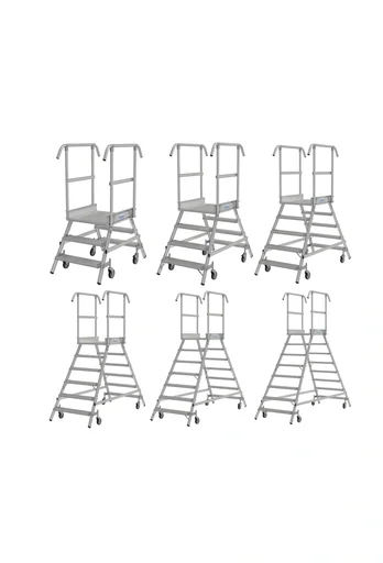 "Podestleiter 2 x 8 Alustufen beidseitig Besteigbar image"