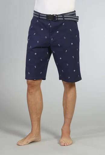 "Bermudashhorts mit maritimen Druck, Farbe marine, Gr.3XL image"