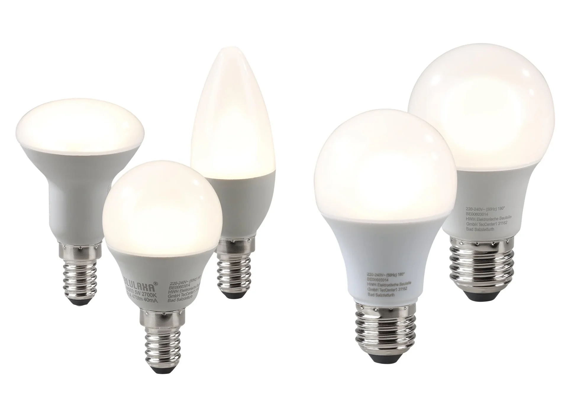 LED Lampe in Mini Globe Form 5W, E14, 470lm, warmweiß - 10 Stück