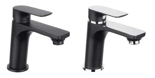 "NOIR ROUND Waschtisch-Einhebelmischer, schwarz/chrom image"