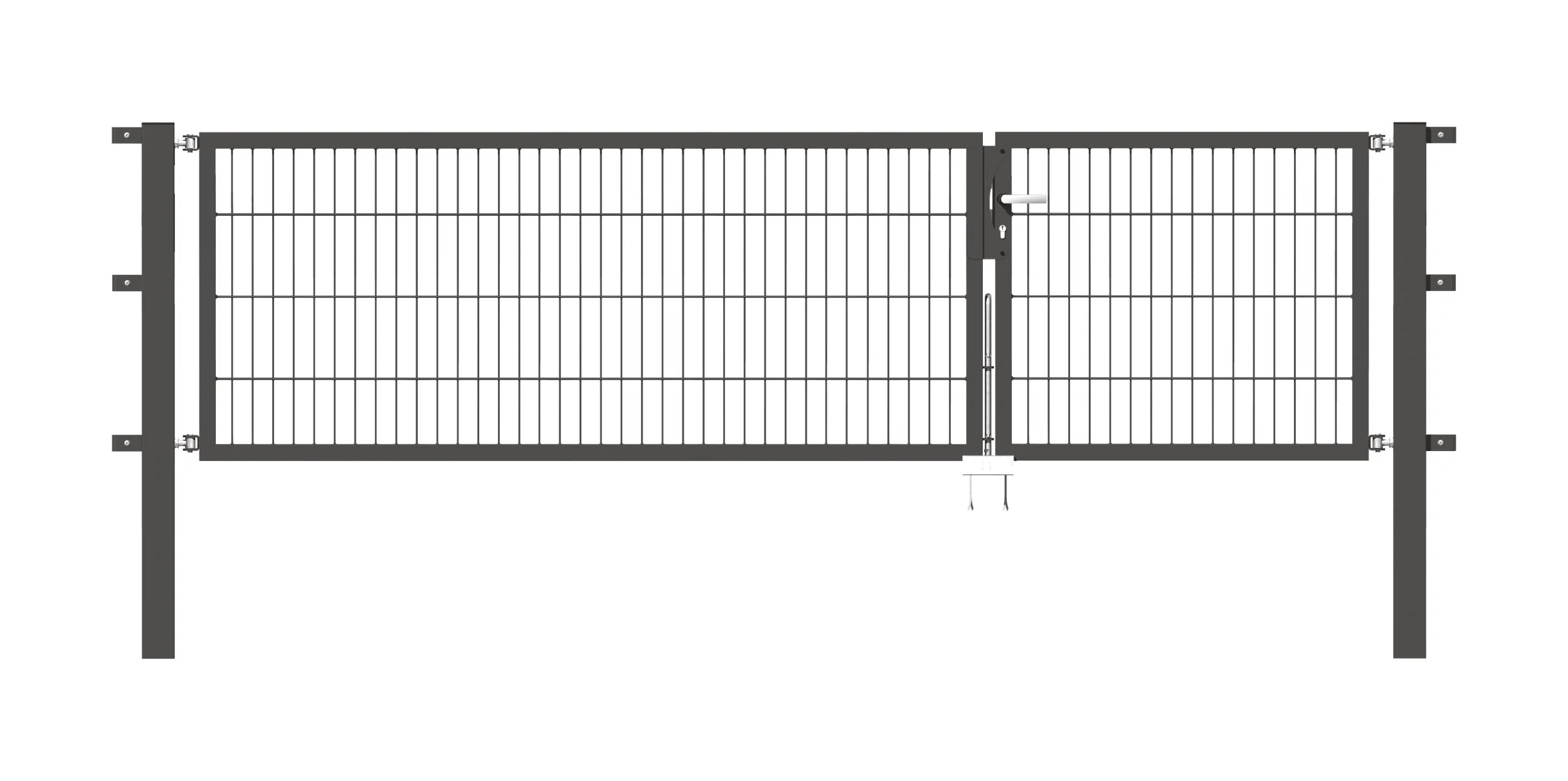 Doppeltor Flexo , anthrazit, Breite 100 + 200 cm, Höhe 160 cm