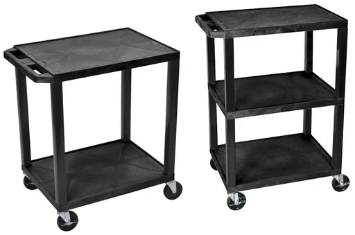 "Mehrzweckwagen Kunststoff Tischwagen flach - 2 Etagen, Ladehöhe 840 mm / Abstand 630 mm image"