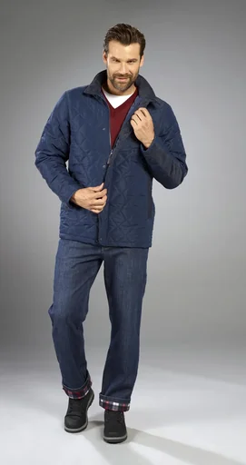 "Steppjacke mit Stehkragen, Farbe marine, Gr. M image"