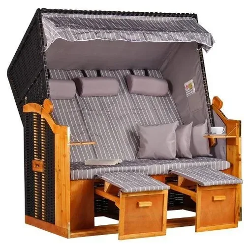 "Strandkorb "Ostsee" XXL gestreift in royal grau image"