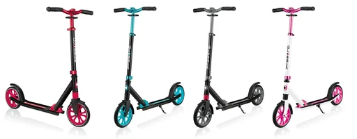 "NL 205 Tretroller, 205 mm, ABEC 7, höhenverstellbar, Frontfederung, Klappmechanismus, schwarz-rot image"