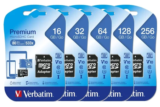 "256 GB microSDXC Speicherkarte mit SD Karten-Adapter, Class10 image"