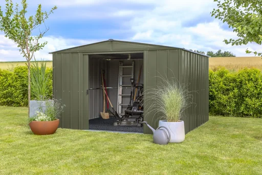 "Gerätehaus Metallgerätehaus 10x10 313x297x209 cm Onyx Schwarz image"