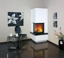Kaminbausatz Easy 500 Zeitbrand 8 kW mit Regalsims naturschwarz