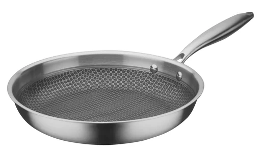 "Bratpfanne 28 cm TriPly Edelstahl Wabenstruktur image"