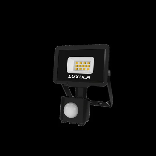 "LED-Fluter in schwarz mit Bewegungsmelder bietet 10 W, 3000 K (warmweiß), 1000 lm & IP65 Schutz image"