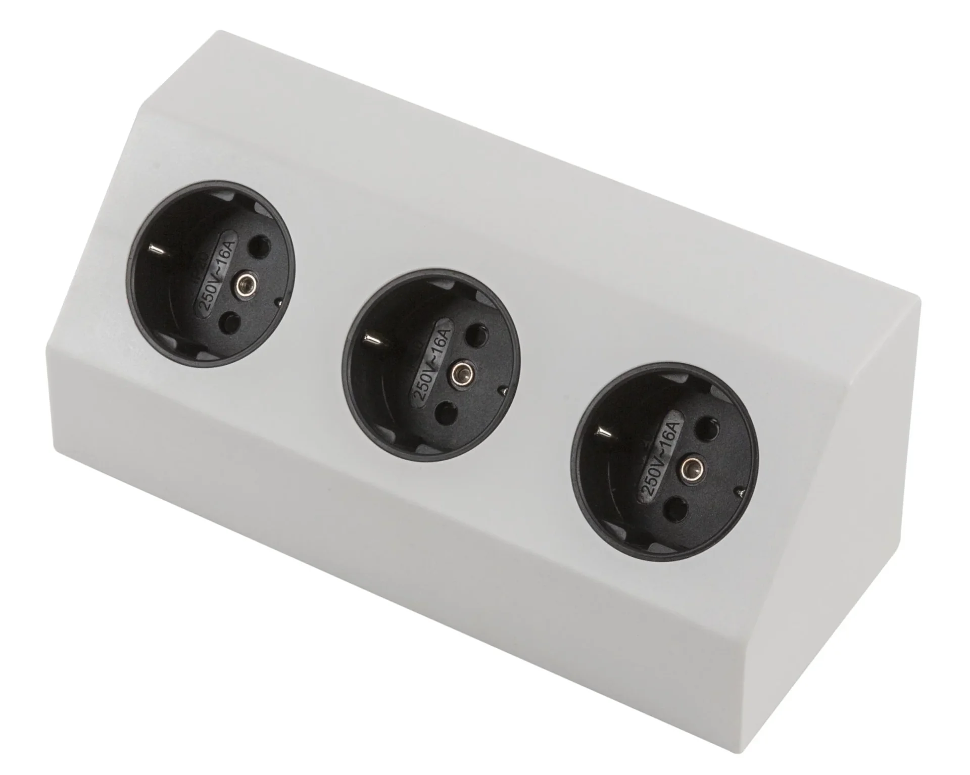 3-fach Schutzkontakt Steckdose mit 1m Anschlusskabel und freien Enden zur Festmontage