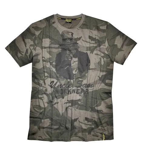 "T-Shirt mit Rundhals und Frontdruck, Farbe camouflage, Gr.L image"