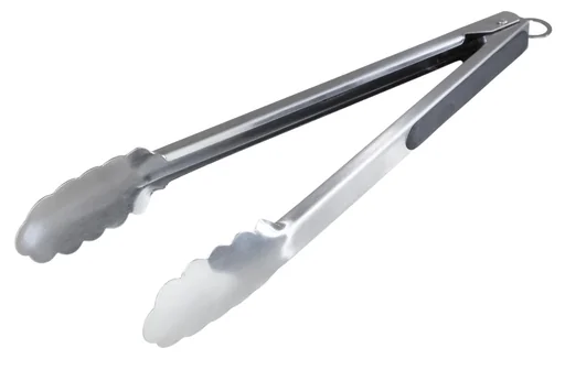 "Grillzange Edelstahl, Silberfarben, 33 cm image"