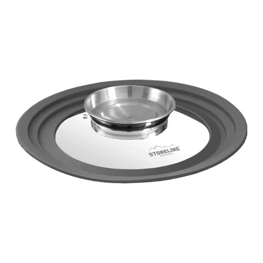 "Universal-Glasdeckel mit Silikonrand und Aromaknopf für 24/26/28 cm - Für die Aroma-Küche! image"