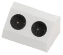 2-fach Schutzkontakt Steckdose mit 1m Anschlusskabel und freien Enden zur Festmontage