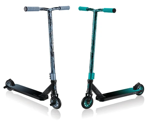 "STUNTSCOOTER GS 720   Freestyle Kickroller, 110 mm, ABEC 7, verstärkter Lenker, 360°-Lenkung, schwarz-graublau image"