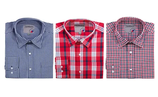 "Baumwollhemd, langarm, Farbe blau-rot/kariert, Gr.41/42 image"