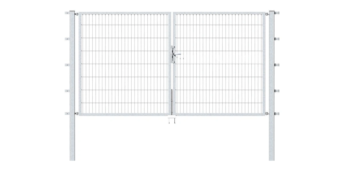Doppeltor Flexo mit Zubehör, feuerverzinkt, Breite 350 cm, Höhe 120 cm, PF: 80x80 cm