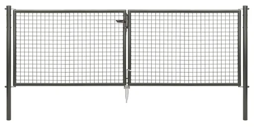 "Doppeltor-Set Wellengitter inkl. Pfosten 3 x 1 m anthrazit image"