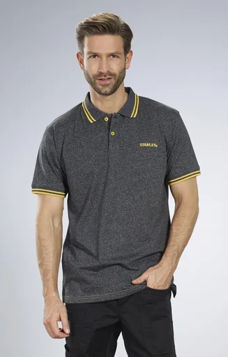 "Poloshirt, Farbe schwarz/meliert, Gr.L image"