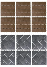 Gartenplatten, Naturstein-Optik, 30 x 30 cm, 6er-Set