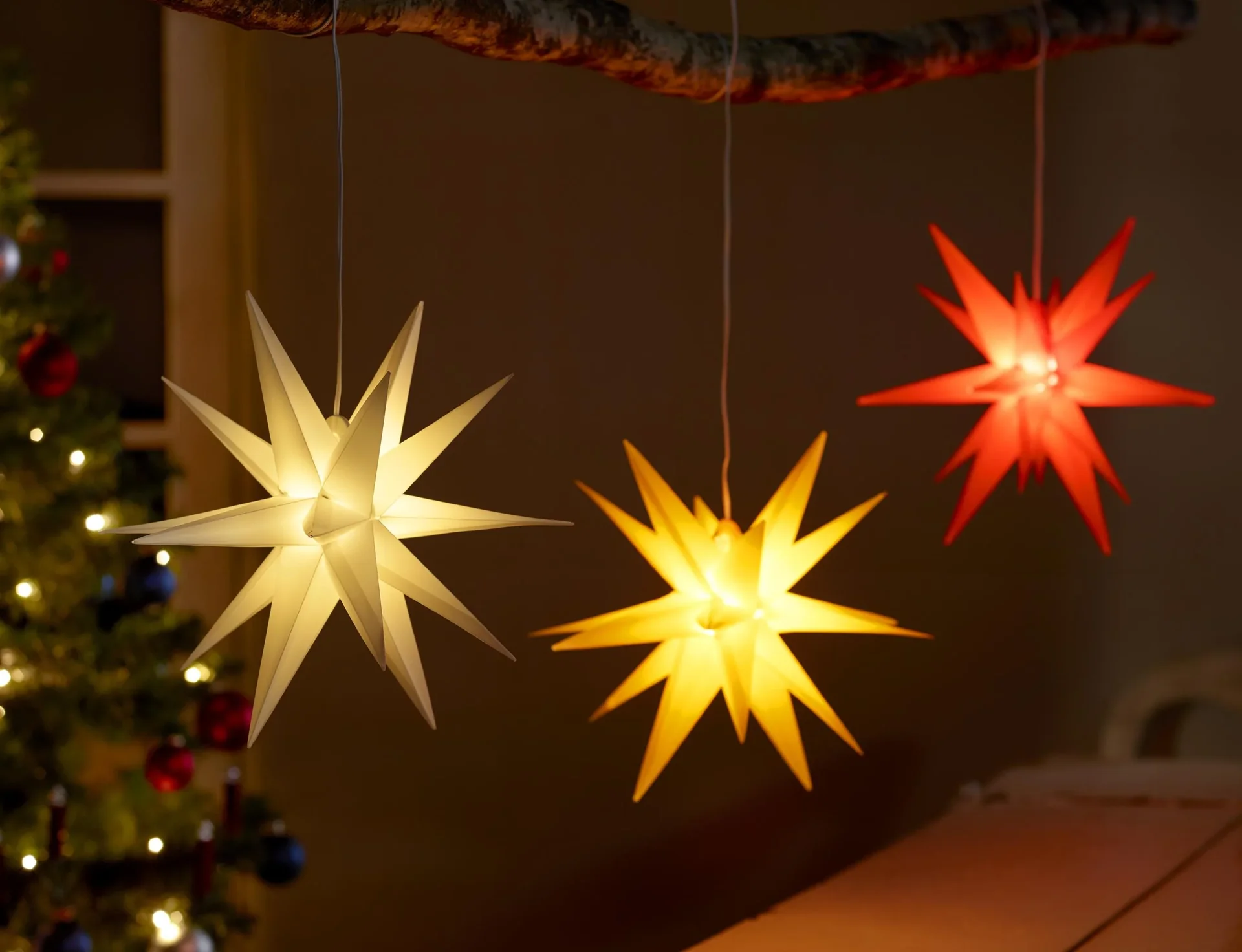 LED Kunststoffstern rot 35 cm