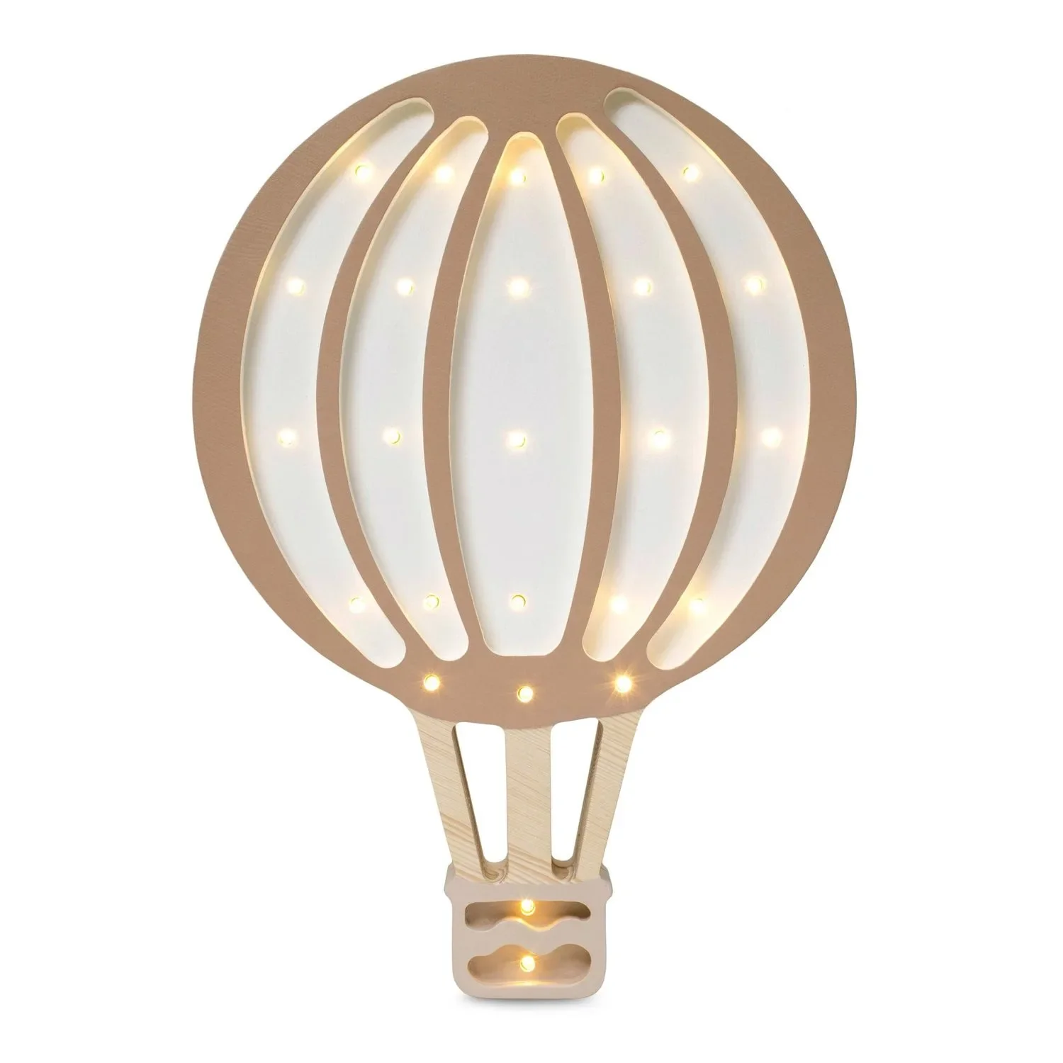 "Little Lights Nachtlicht Kinder, Nachtlampe Heißluftballon - 100% Kiefernholz natur, Farbe: Hellbraun image"