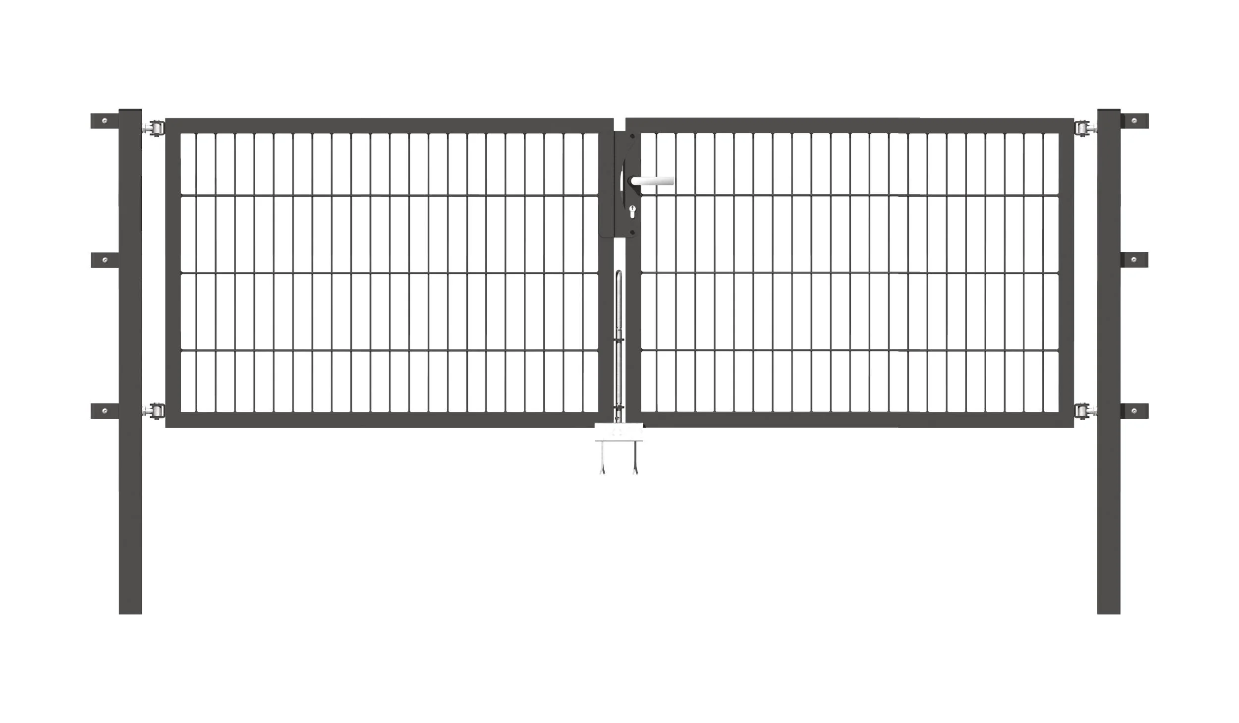 Doppeltor Flexo mit Zubehör, anthrazit, Breite 250 cm, Höhe 140 cm, PF: 60x60 cm