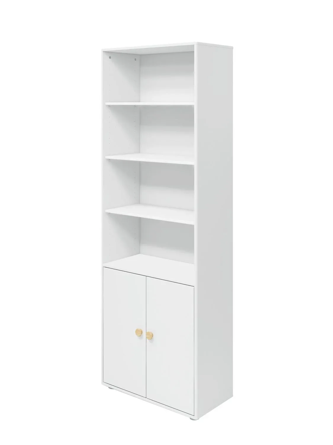 "Flexa Bücherregal - Roomie, mit 2 Türen, 72x202,5 cm, Farbe: Weiß/Eiche image"