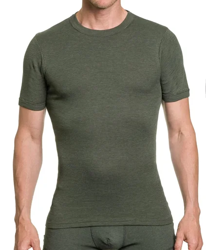 "Rundhalshirt mit Streifen, Farbe oliv, Gr.M image"
