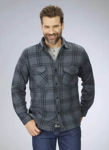 "Fleecehemd, Farbe grau/kariert, Gr.3XL image"