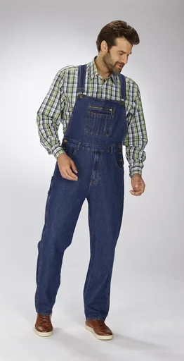 "Fabrik Latzjeans, stonewashed, Gr. 48 image"