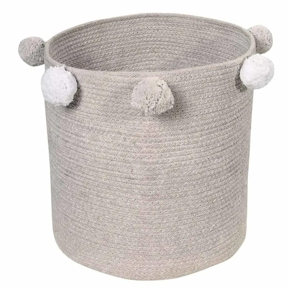 "Lorena Canals Aufbewahrungskorb Bubbly Pom Poms  grau image"
