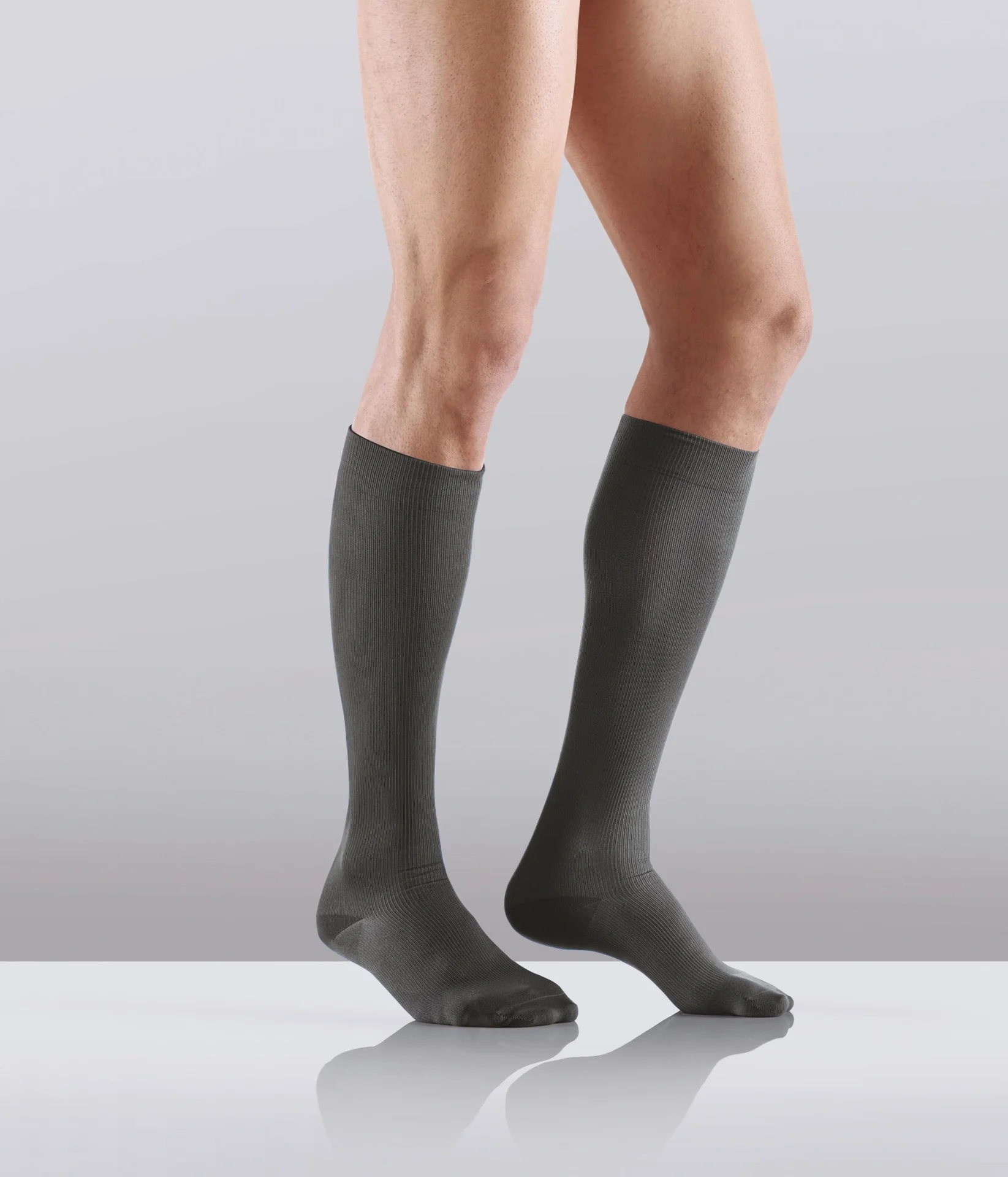 Travel-Stützstrümpfe, Mikrofaser, 2er, Größe Xl (43-45), Grau