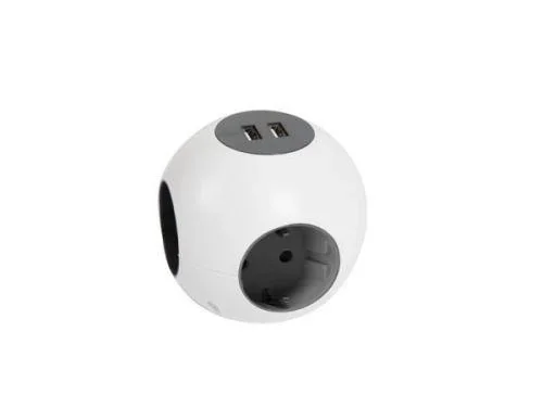 Wandsteckdose mit 2 Usb-Anschlüssen - Glühbirne - Erdung