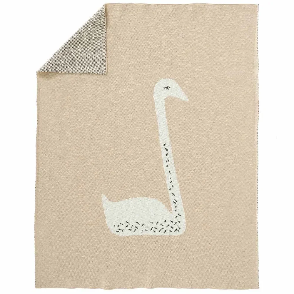 "Fresk Strickdecke Schwan pfirsich, Größe: 80 x 100 cm image"