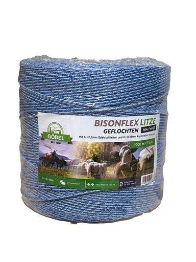 "BisonFlex Litze geflochten 1000m 3mm blau/weiß image"