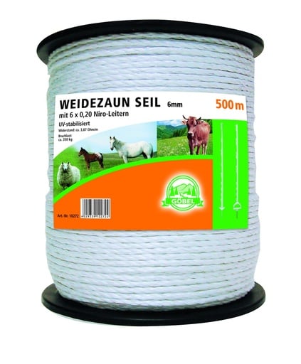 "Elektroseil 500m weiß 6mm 6 x 0,20 Niro image"