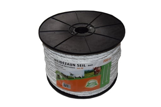 "Elektroseil 200m weiß 8mm 6 x 0,20 Niro image"